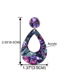 Fashion Purple Geometric Drop-shaped Acetate Plate Earrings
