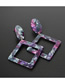 Fashion Color Mixing Square Acrylic Stud Earrings
