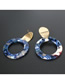 Fashion Blue Round Acrylic Earrings