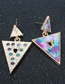 Fashion Color Mixing Triangle Hollowed Out Acetic Acid Plate Earrings