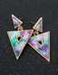 Fashion Khaki Triangle Hollowed Out Acetic Acid Plate Earrings