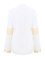 Fashion White Printed Half-neck Shirt
