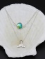 Fashion Silver + Green Double Mermaid Necklace