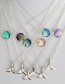 Fashion Silver + Light Purple Double Mermaid Necklace