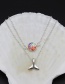 Fashion Silver + Red Double Mermaid Necklace