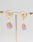 Fashion Gold Shell Woven Gold Thread Wrapped Natural Stone Earrings