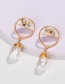 Fashion Gold Shell Woven Shaped Pearl Earrings