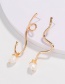 Fashion Gold Woven Natural Freshwater Pearl Geometric Earrings
