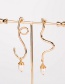 Fashion Gold Woven Natural Freshwater Pearl Geometric Earrings