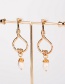 Fashion Gold Shaped Knotted Natural Freshwater Pearl Earrings