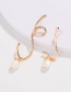 Fashion Gold Wrap Natural Freshwater Pearl Earrings