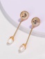 Fashion Gold Drop Oil Shell Natural Stone Earrings