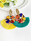 Fashion Color Alloy Rice Beads Shell Tassel Earrings