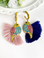 Fashion Red + Ab Alloy Diamond-studded Bird Tassel Earrings