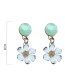 Fashion White Flower  Silver Flower Earrings