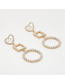 Fashion Gold Pearl-studded Geometric Stud Earrings