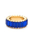 Fashion Blue Geometric Acrylic Square Zircon Ring