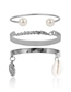 Fashion Gold Geometric Eye Relief Pearl Shell Glossy Bracelet Set