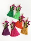 Fashion Green Alloy Studded Pearl Cactus Tassel Earrings