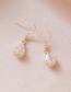 Fashion Gold Zircon Pierced Flower Earrings With Water Drops