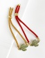 Fashion Khaki Copper Inlaid Zircon Braided Rope Cactus Bracelet