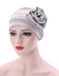 Fashion Gray Side Flower Turban Cap