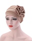 Fashion Beige Side Flower Turban Cap