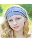 Fashion Lake Blue Solid Color Cotton Wide-brimmed Elastic Headband