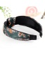 Fashion Black Flowers Cloth Wide-brimmed Plaid Knotted Small Bow Headband