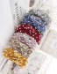 Fashion Navy Pearl Solid Color Light Board Beaded Wide Side Knotted Headband