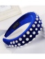 Fashion Lake Blue Brightness Pearl Sponge Beads Headband