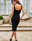 Fashion Black Knitted Vest + Striped Skirt Two-piece Suit