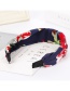 Fashion Black Flower Fabric Wide-brimmed Knotted Cross-bow Headband
