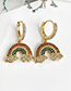 Fashion Gold Copper Inlaid Zircon Cloud Stud Earrings