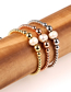 Fashion Rose Gold Gold Plated Solid Copper Bead Adjustable Weave Freshwater Pearl Bracelet