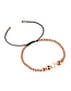 Fashion Rose Gold Gold Plated Solid Copper Bead Adjustable Weave Freshwater Pearl Bracelet