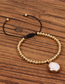Fashion Gold Braided 4mm Copper Bead Shaped Pearl Bracelet
