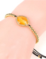 Fashion Gold Imitation Opal Diamond Rhodium Crystal Gold-plated Solid Copper Bead Woven Bracelet