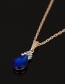 Fashion Blue Diamond Earrings Necklace Set