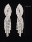 Fashion Silver Crystal Tassel Earrings