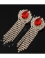 Fashion Red Fully Drilled Tassel Clip