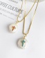 Fashion Gold Copper Inlaid Zircon Eye Shell Necklace