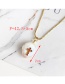 Fashion Gold Copper Inlaid Zircon Cross Geometry Shell Necklace
