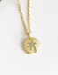 Fashion Gold Copper Inlaid Zircon Round Coconut Tree Necklace