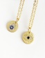 Fashion Gold Copper Inlaid Zircon Round Eye Necklace