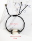 Fashion Black Braided Rope Zircon Shell Bracelet