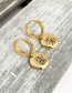 Fashion Gold Copper Inlaid Zircon Round Palm Stud Earrings