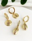 Fashion Gold Copper Inlaid Zircon Round Palm Stud Earrings