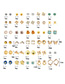 Fashion Gold Geometric Alloy Earrings 30 Pairs