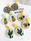 Fashion Cactus Alloy Woven Wood Vine Flower Round Earrings